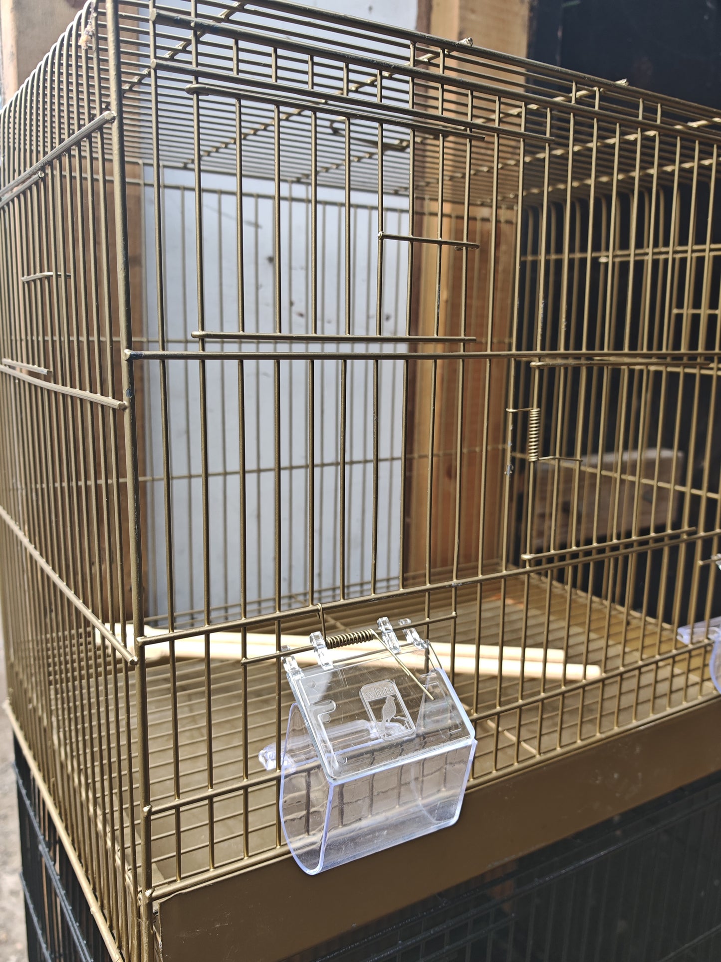 50cm Gold Metal Single Breeder Cage with a Gold Pullout Bottom Metal Tray. Size 51cm x 35cm x 42cm