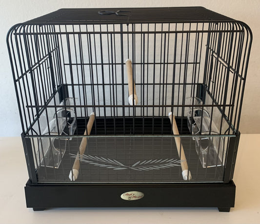 36cm Silver-Gold-Black Metal Bird Cage (Large) Size 36 cm's x 27 cm's x 33 cm's Top Quality Brand New