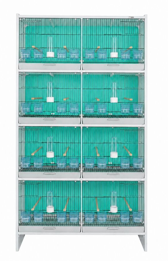 Double Breeding Cage 100cm White comes with all the accessories needed.