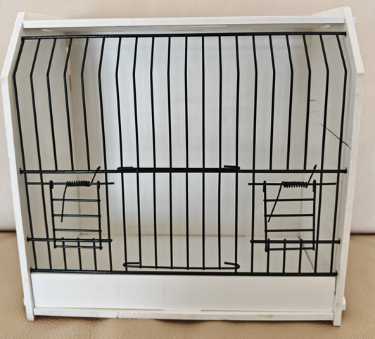 White Plastic Travel/Show Cage 36cm x 19cm x 32cm  (comes as a flatpack item)