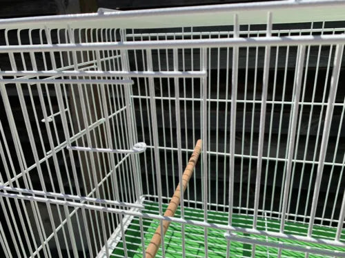 110cm White Metal Double Breeder Bird Cage with Green bottom Tray 110 x 35 x 42 (cm’s) 8 Feeders & 4 Perches